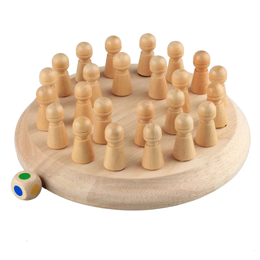 Wooden Memory Chess Game